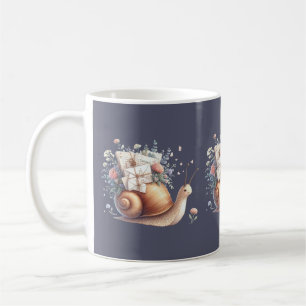 Niedliche Postblumen-Illustration im Pastellstil Kaffeetasse