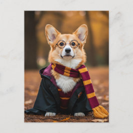 Niedliche Postkarte Corgi Halloween