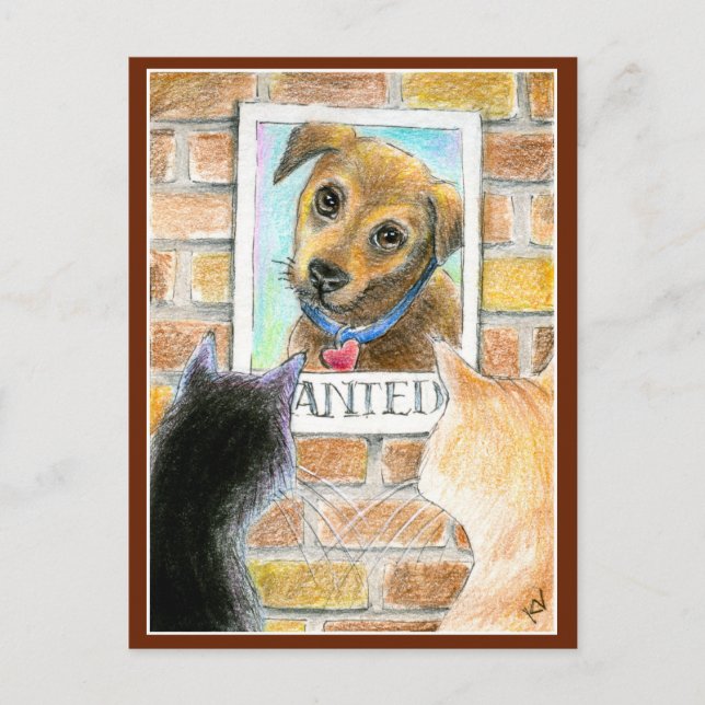 Niedliche Postkarte für Hunde und Katzen (Vorderseite)