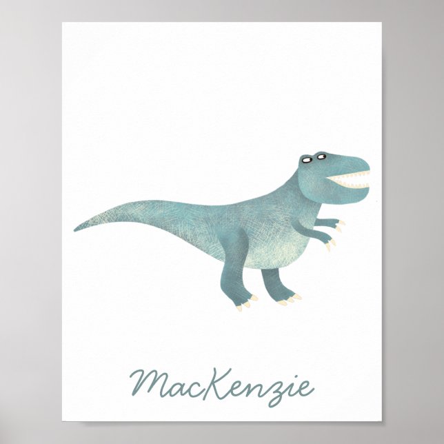 Niedliche prähistorische T-Rex Dinosaur Personalis Poster (Vorne)