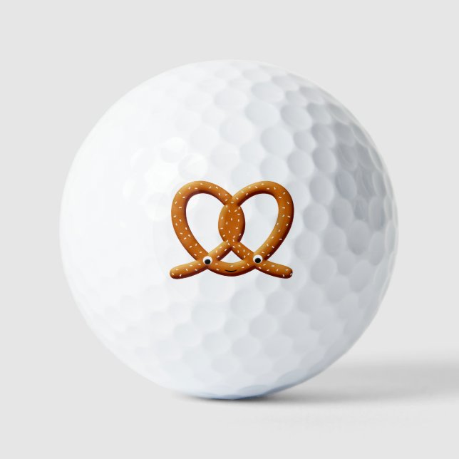 Niedliche Prätzel Zeichnend Drucke Golfball (Vorderseite)