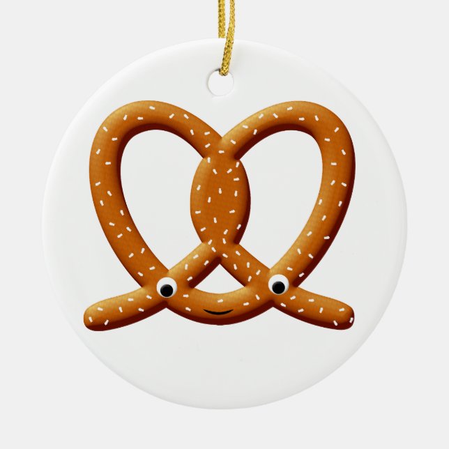 Niedliche Prätzel Zeichnend Drucke Keramik Ornament (Vorne)