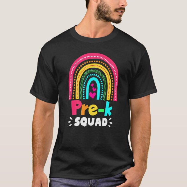 Niedliche Pre K Squad School Admin Bewertung Front T-Shirt (Vorderseite)