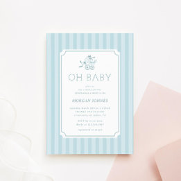 Niedliche Preppy Baby Baby Babydusche Einladung