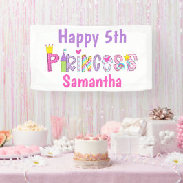 Niedliche Princess Alphabet Personalisiert Geburts Banner