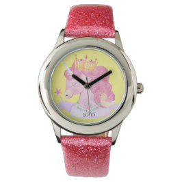 👑 Niedliche Princess Unicorn Individuelle Name Armbanduhr