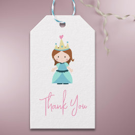 Niedliche Prinzessin Birthday Party Danke Geschenkanhänger