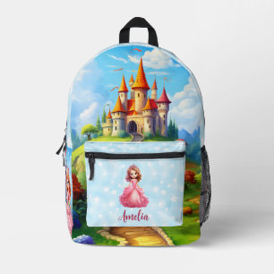 Niedliche Prinzessin Burg Fairytale Verzauberter R Bedruckter Rucksack