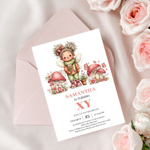 Niedliche Prinzessin Fee 1. Geburtstag Rosa Einlad Einladung