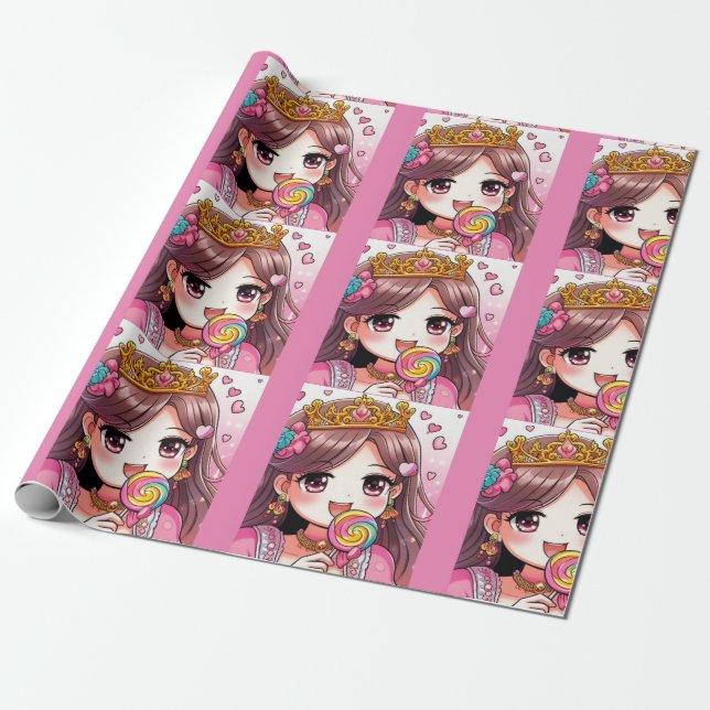 Niedliche Prinzessin Geschenkpapier (Ungerollt)