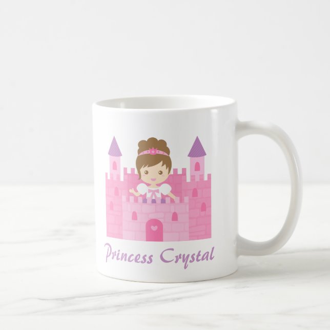 Niedliche Prinzessin Girl im rosa Schloss Kaffeetasse (Rechts)
