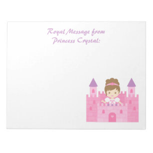 Niedliche Prinzessin Girl im rosa Schloss Notizblock