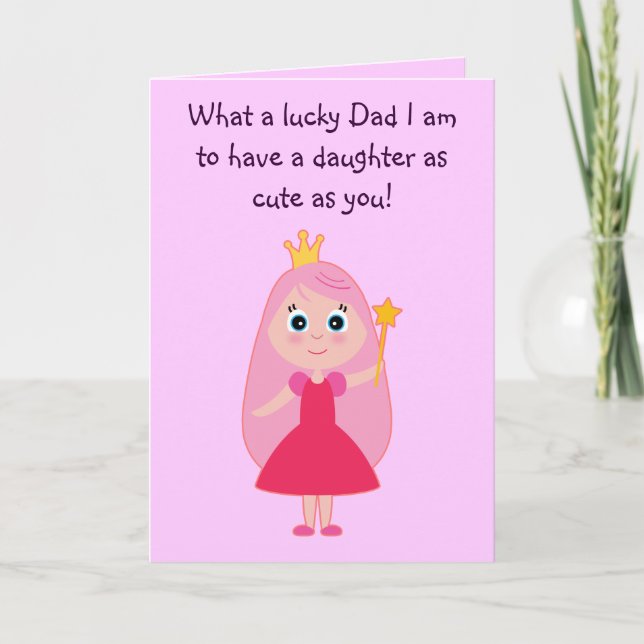 Niedliche Prinzessin Happy Birthday Vater to Daugh Karte (Vorderseite)