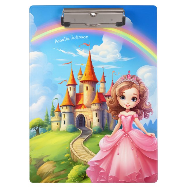 Niedliche Prinzessin im Mendrisiotto Personalisier Klemmbrett (Vorderseite)