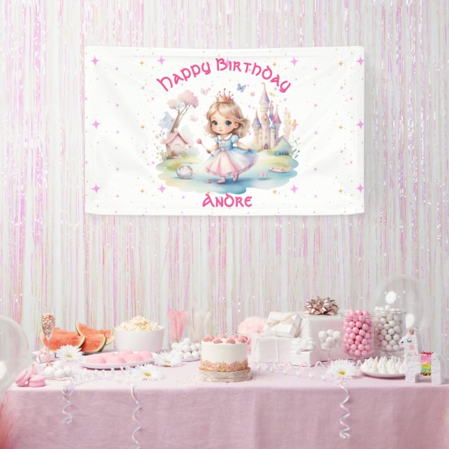 Niedliche Prinzessin im Whimsical Wonderland Banner (Party)