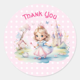 Niedliche Prinzessin im Whimsical Wonderland Runder Aufkleber