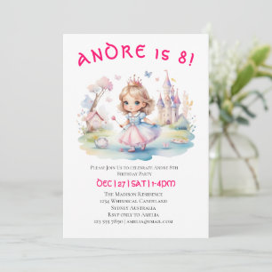Niedliche Prinzessin in Whimsical Wunderland Einladung