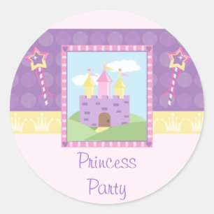 Niedliche Prinzessin Party Burg Geburtstagsticker Runder Aufkleber