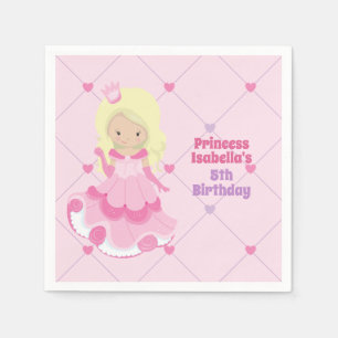 Niedliche Prinzessin Pink Lila Girls Geburtstagspa Serviette