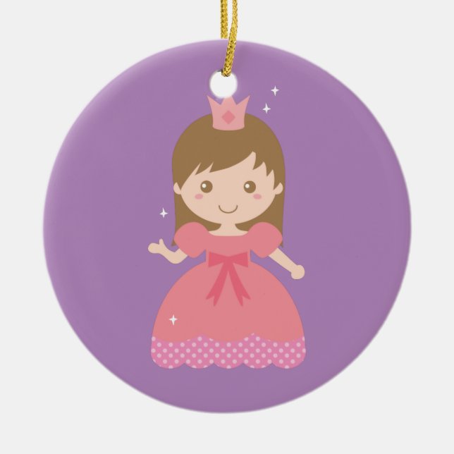 Niedliche Prinzessin, rosa für kleine Mädchen Keramik Ornament (Vorne)