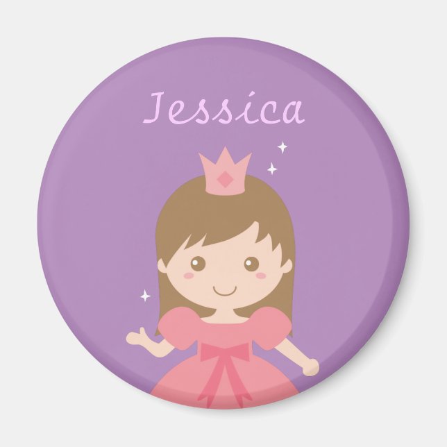 Niedliche Prinzessin, rosa für kleine Mädchen Magnet (Vorne)