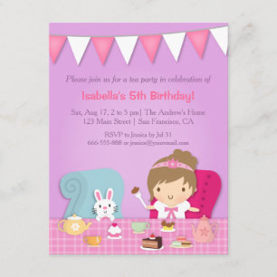 Niedliche Prinzessin Tea Party Geburtstag Einladun Einladung