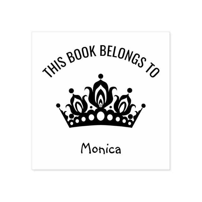 Niedliche Prinzessin Tiara Crown Dieses Buch gehör Gummistempel (Prägung)