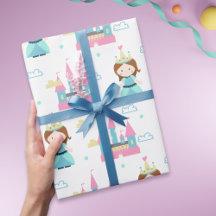 Niedliche Prinzessin und Burg Rosa und Blau