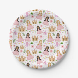 Niedliche Prinzessin und Castelgrande Pappteller