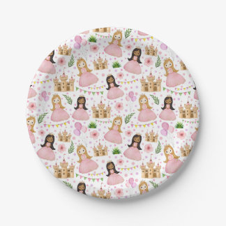 Niedliche Prinzessin und Castelgrande Pappteller