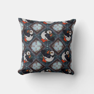 Niedliche PuffBirds Wintermuster Kissen