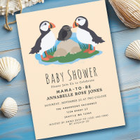 Niedliche Puffin Kinderdusche Einladung