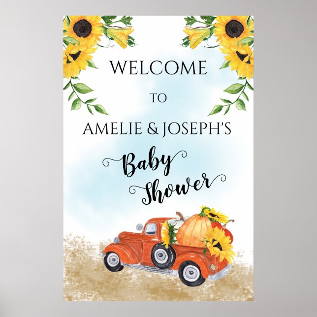 Niedliche Pumpen in Truck Fall | Kinderdusche im H Poster (Vorne)
