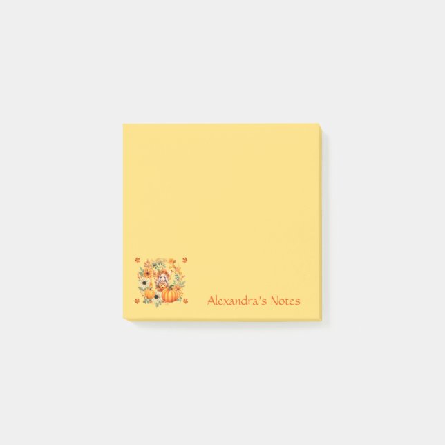 Niedliche Pumpkettenmaus im Herbstkranz Post-it Klebezettel (Vorderseite)