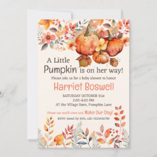 Niedliche Pumpkin Baby Dusche Einladung, EDITABLE Einladung