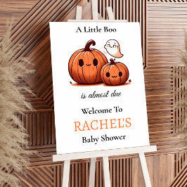 Niedliche Pumpkin & Boo Baby Dusche Begrüßungszeic Poster