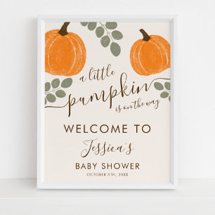 Niedliche Pumpkin Eucalyptus Fall Baby Dusche Will Poster
