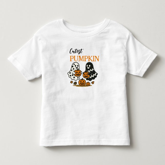 Niedliche Pumpkin-Geister Kleinkind T-shirt (Vorderseite)