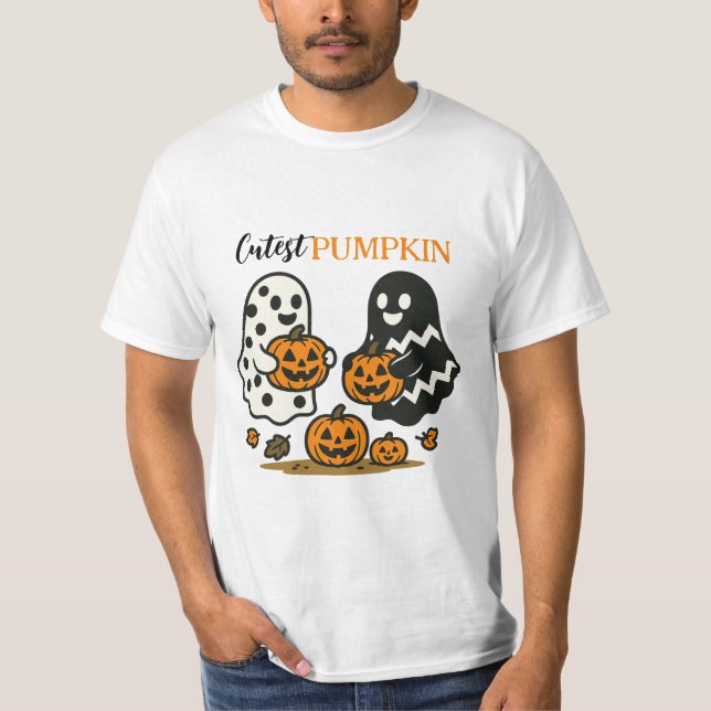 Niedliche Pumpkin-Geister T-Shirt (Vorderseite)