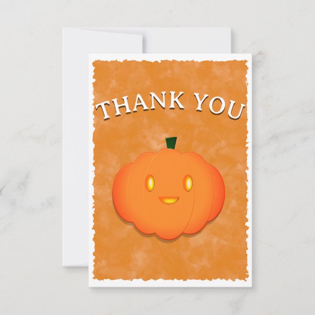 Niedliche Pumpkin Halloween Wasserfarbe Kinderdusc Dankeskarte (Vorderseite)