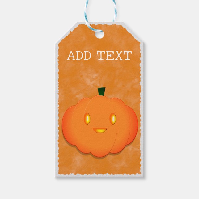 Niedliche Pumpkin Halloween Wasserfarbe Kinderdusc Geschenkanhänger (Vorderseite)