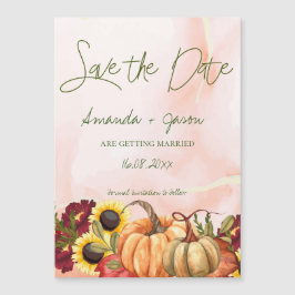 Niedliche Pumpkin-HerbstsonnenHochzeit im Herbst S Magnetkarte