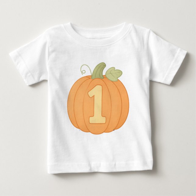 Niedliche Pumpkin Nummer eins Pastell Fall erster  Baby T-shirt (Vorderseite)