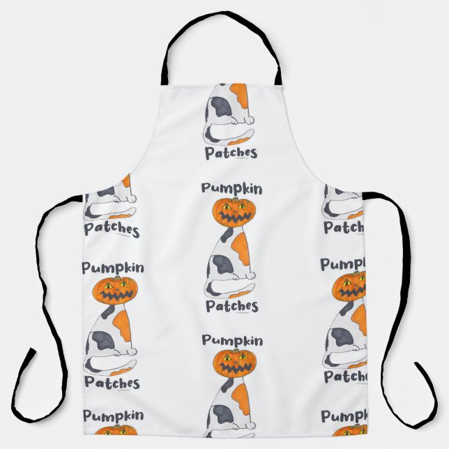 Niedliche Pumpkin Patches Halloween Calico Cat Pat Schürze (Vorderseite)