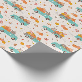 Niedliche Pumpkin-Patchstapler mit Tiercreme Geschenkpapier