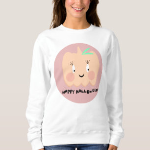 Niedliche Pumpkin Retro Buchstaben glücklich Hallo Sweatshirt