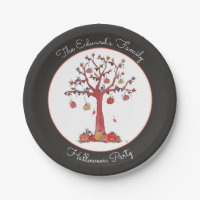 Niedliche Pumpkin Tree Party Papierplatte