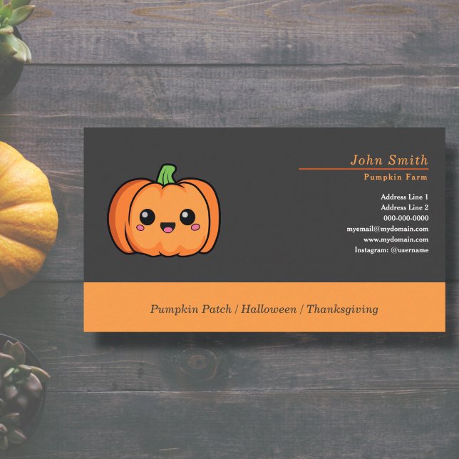 Niedliche Pumpkin-Visitenkarte Visitenkarte (Cute Pumpkin Business Card)