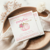 Niedliche Pumpkin Wasserfarbe Girl Babydusche Napk