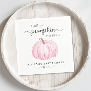 Niedliche Pumpkin Watercolor Girl Babydusche Serviette